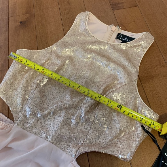 Lulu’s Matte Rose Gold Sequin Dress - Picture 6 of 8